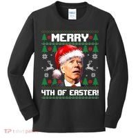 Santa Joe Biden Merry 4th Of Easter Ugly Sweater Christmas Sweatshirt Kids Long Sleeve Shirt thumb 0