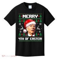 Santa Joe Biden Merry 4th Of Easter Ugly Sweater Christmas Sweatshirt Kids T-Shirt thumb 0
