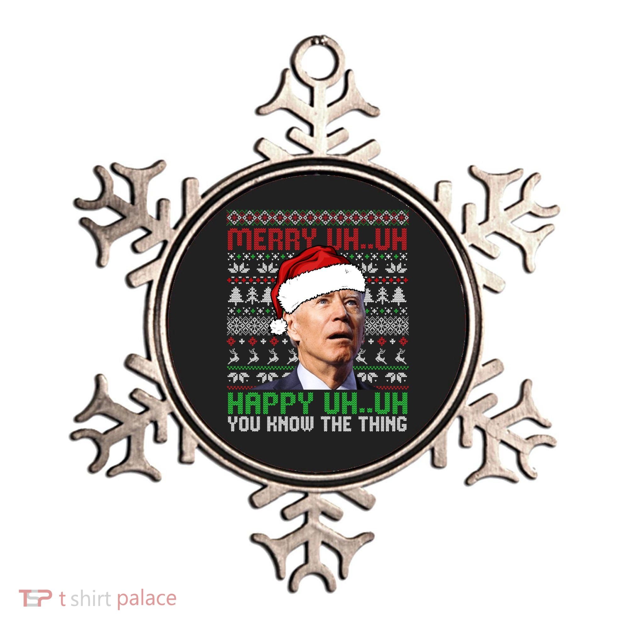 Santa Joe Biden Merry Uh Uh Christmas Ugly Sweater Sweatshirt Ornament