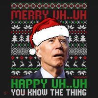 Santa Joe Biden Merry Uh Uh Christmas Ugly Sweater Sweatshirt Ornament thumb 1
