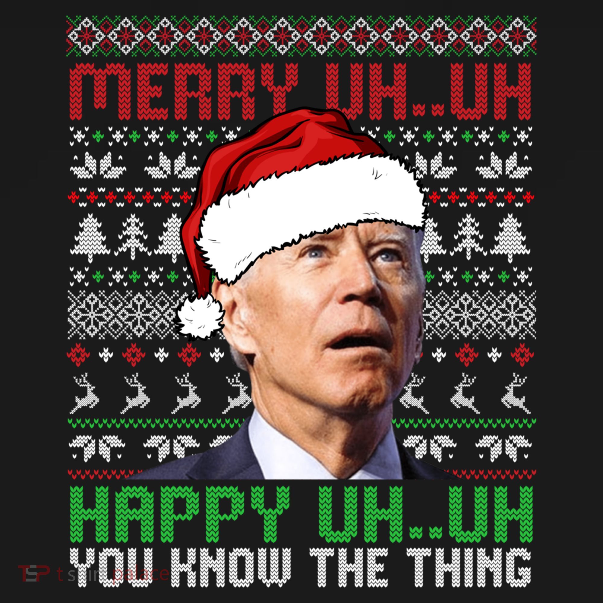 Santa Joe Biden Merry Uh Uh Christmas Ugly Sweater Sweatshirt Baby Bodysuit