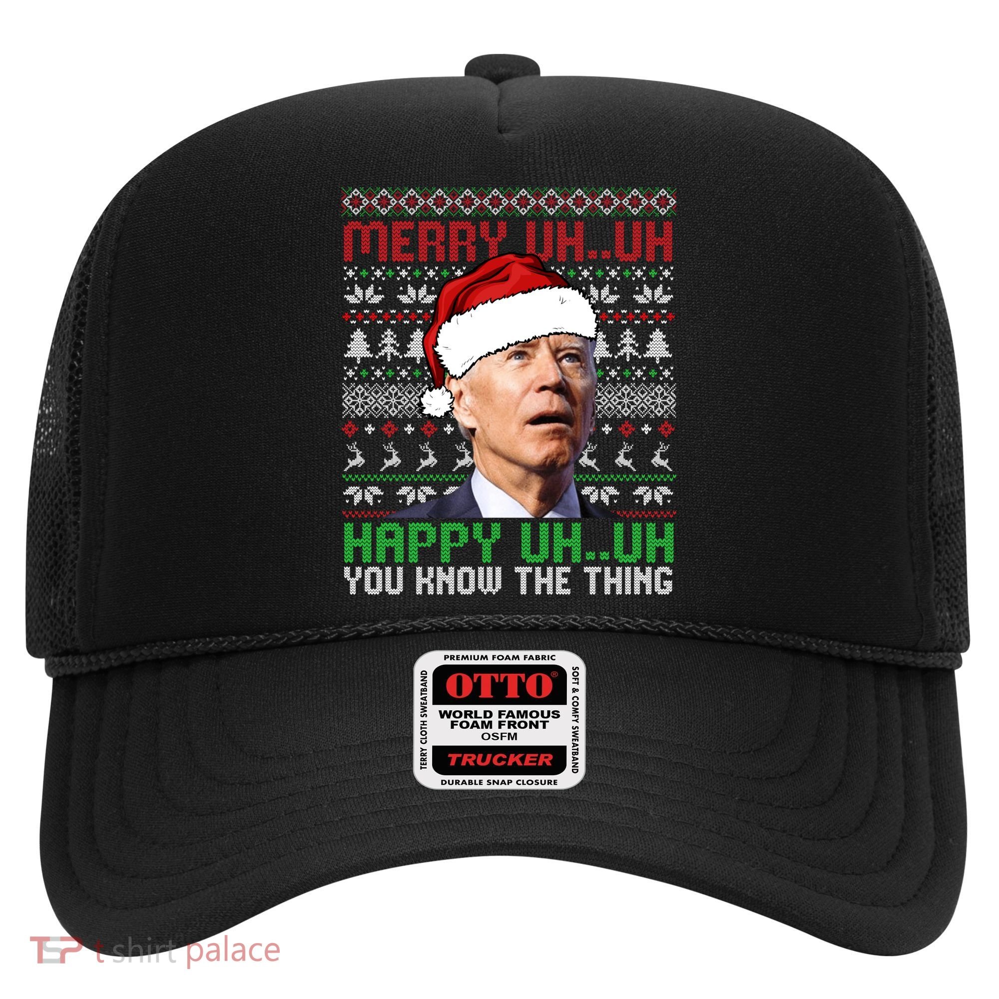 Santa Joe Biden Merry Uh Uh Christmas Ugly Sweater Sweatshirt Hat