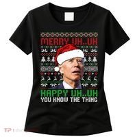 Santa Joe Biden Merry Uh Uh Christmas Ugly Sweater Sweatshirt Women's T-Shirt thumb 0