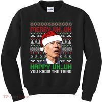 Santa Joe Biden Merry Uh Uh Christmas Ugly Sweater Sweatshirt Kids Sweatshirt thumb 0