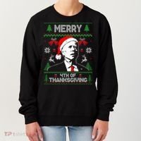 Santa Joe Biden Merry Thanksgiving Ugly Christmas Sweater Sweatshirt Women's Sweatshirt thumb 0