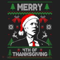 Santa Joe Biden Merry Thanksgiving Ugly Christmas Sweater Sweatshirt Women's Sweatshirt thumb 2