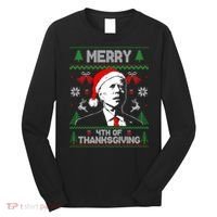 Santa Joe Biden Merry Thanksgiving Ugly Christmas Sweater Sweatshirt Long Sleeve Shirt thumb 0