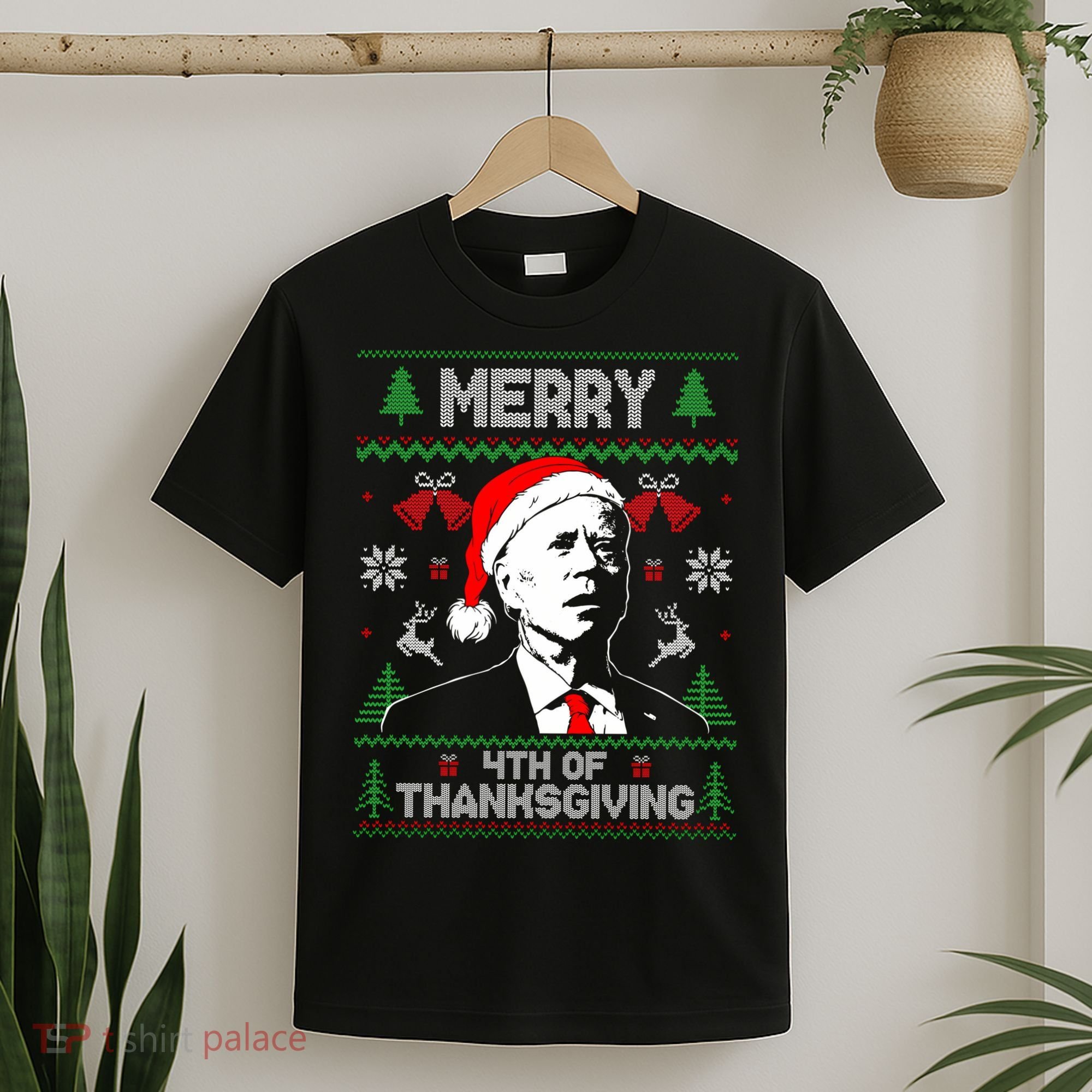 Santa Joe Biden Merry Thanksgiving Ugly Christmas Sweater Sweatshirt T-Shirt