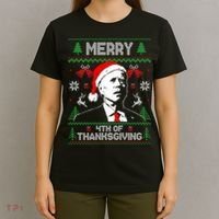 Santa Joe Biden Merry Thanksgiving Ugly Christmas Sweater Sweatshirt T-Shirt thumb 4