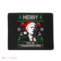 Santa Joe Biden Merry Thanksgiving Ugly Christmas Sweater Sweatshirt Mousepad thumb 0