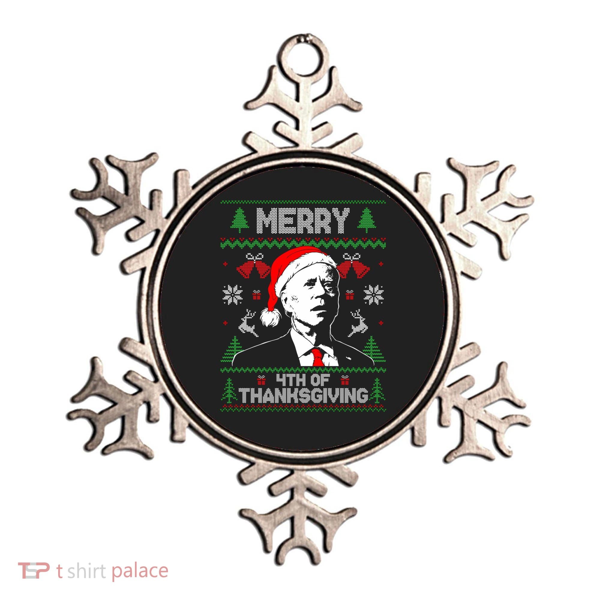 Santa Joe Biden Merry Thanksgiving Ugly Christmas Sweater Sweatshirt Ornament