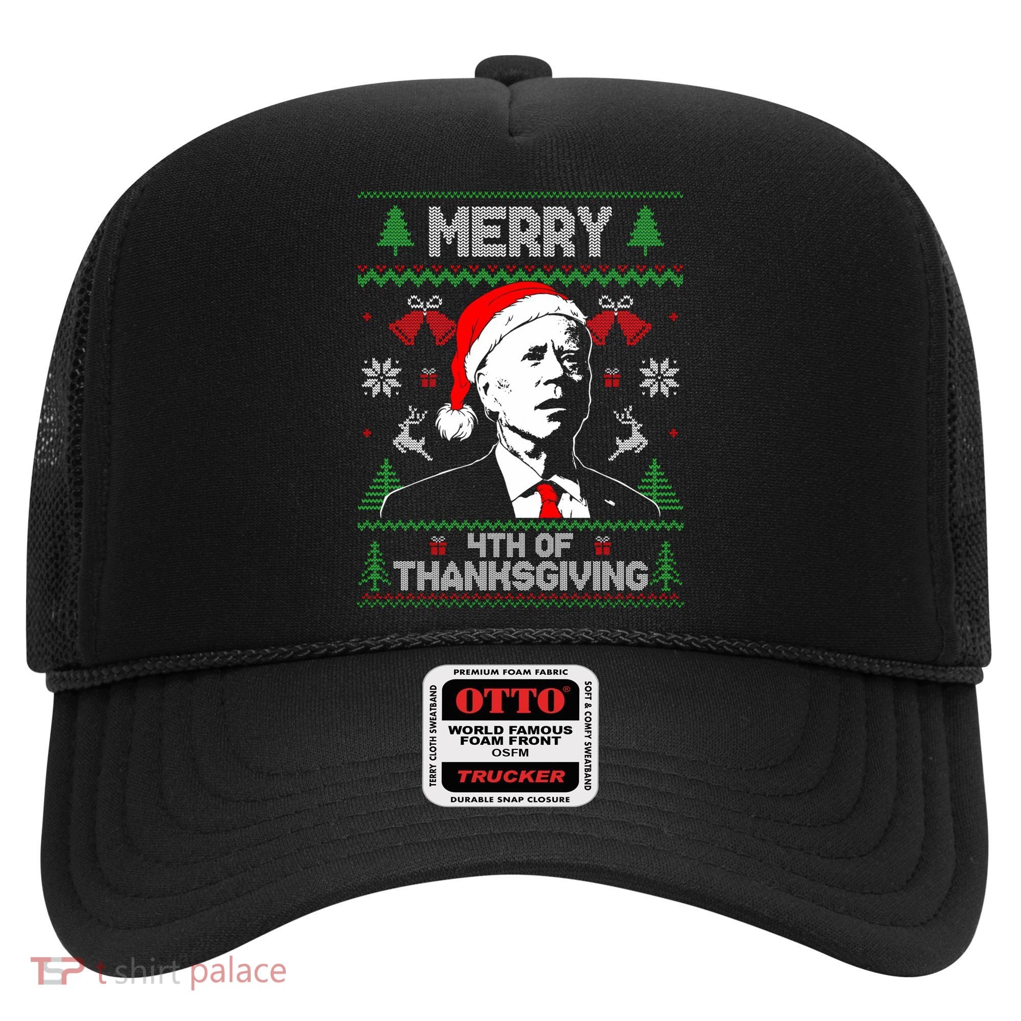 Santa Joe Biden Merry Thanksgiving Ugly Christmas Sweater Sweatshirt Hat