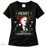 Santa Joe Biden Merry Thanksgiving Ugly Christmas Sweater Sweatshirt Women's T-Shirt thumb 0
