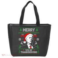 Santa Joe Biden Merry Thanksgiving Ugly Christmas Sweater Sweatshirt Tote Bag thumb 0