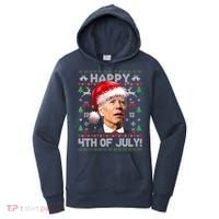 Santa Joe Biden Happy 4th Of July Ugly Christmas Sweater Women's Hoodie thumb 0