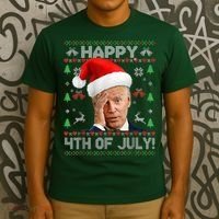 Santa Joe Biden Happy 4th Of July Funny Political Ugly Christmas Sweater T-Shirt thumb 3