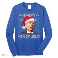 Santa Joe Biden Happy 4th Of July Ugly Christmas Meaningful Gift Long Sleeve Shirt thumb 0
