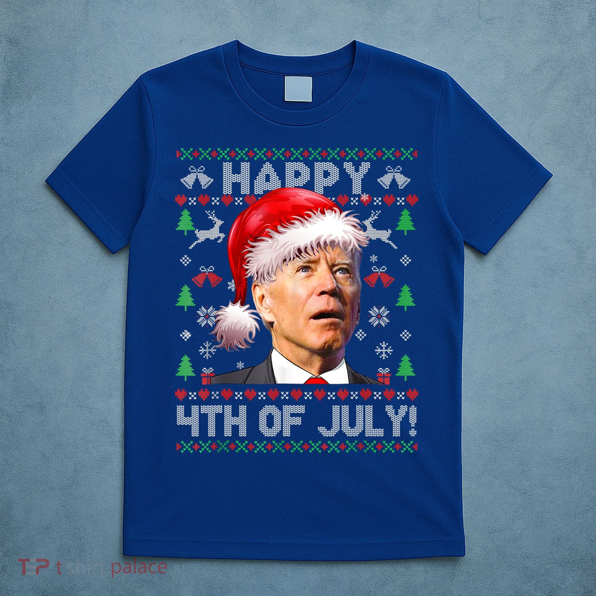 Santa Joe Biden Happy 4th Of July Ugly Christmas Meaningful Gift T-Shirt