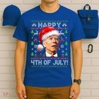 Santa Joe Biden Happy 4th Of July Ugly Christmas Meaningful Gift T-Shirt thumb 6