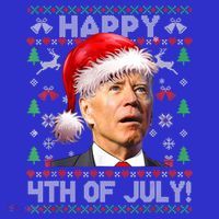 Santa Joe Biden Happy 4th Of July Ugly Christmas Meaningful Gift T-Shirt thumb 7