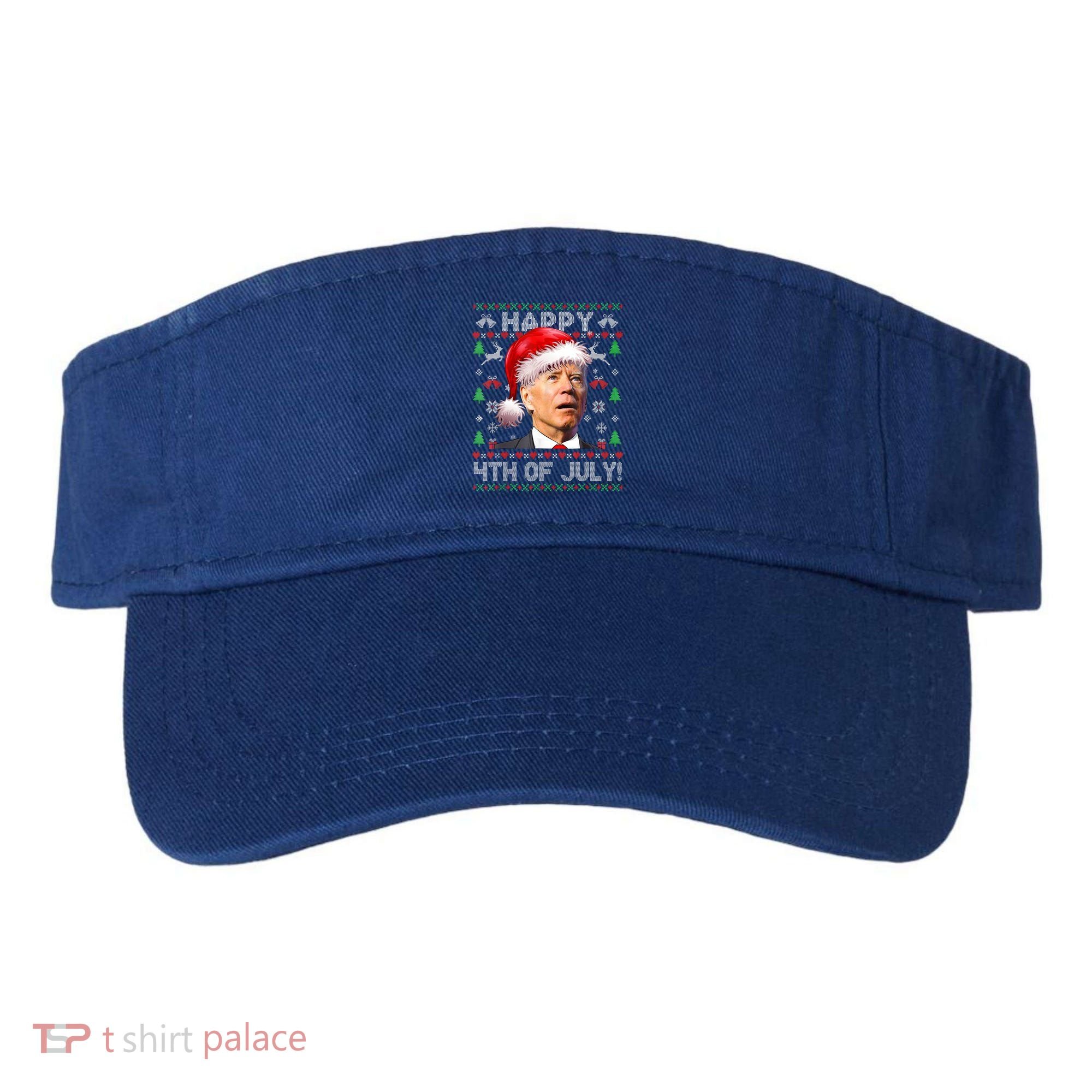 Santa Joe Biden Happy 4th Of July Ugly Christmas Meaningful Gift Visor