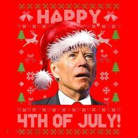 Santa Joe Biden Happy 4th Of July Ugly Christmas Meaningful Gift Santa Hat thumb 1