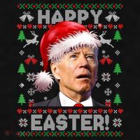 Santa Joe Biden Happy Easter Ugly Christmas Sweater Ladies PosiCharge Tri-Blend Wicking Tank thumb 2