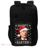Santa Joe Biden Happy Easter Ugly Christmas Sweater Impact Tech Backpack thumb 0