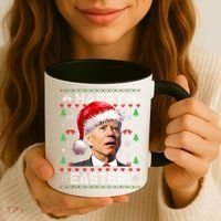 Santa Joe Biden Happy Easter Ugly Christmas Sweater Coffee Mug thumb 3