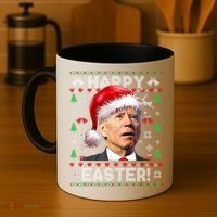 Santa Joe Biden Happy Easter Ugly Christmas Sweater Coffee Mug thumb 4