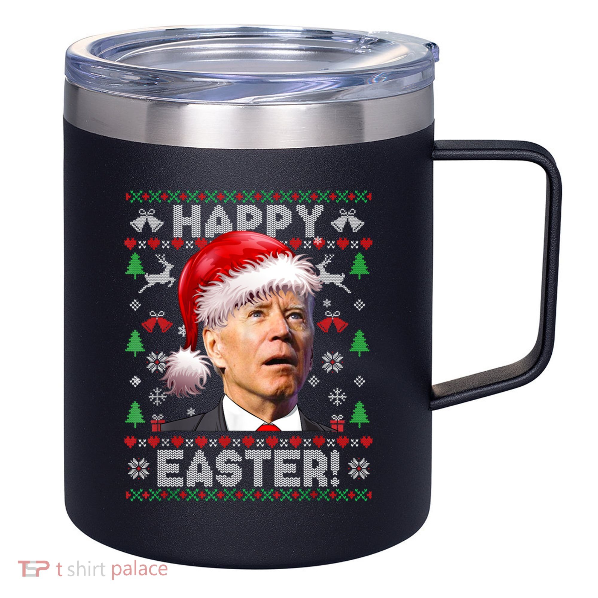 Santa Joe Biden Happy Easter Ugly Christmas Sweater 12oz Stainless Steel Coffee Mug
