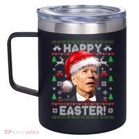 Santa Joe Biden Happy Easter Ugly Christmas Sweater 12oz Stainless Steel Coffee Mug thumb 2