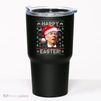 Santa Joe Biden Happy Easter Ugly Christmas Sweater Tumbler thumb 0