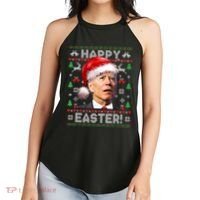 Santa Joe Biden Happy Easter Ugly Christmas Sweater Women's Perfect Tri Rocker Tank thumb 2