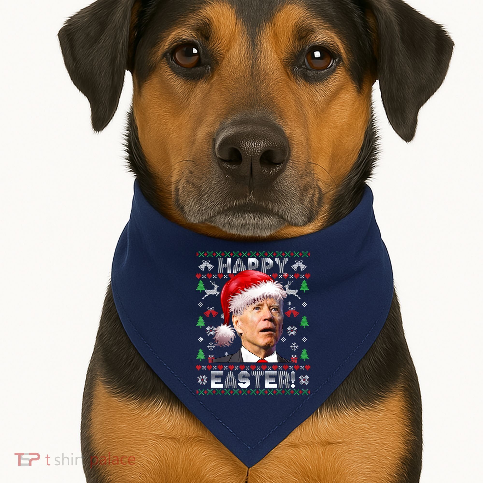 Santa Joe Biden Happy Easter Ugly Christmas Sweater USA-Made Doggie Bandana