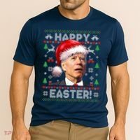 Santa Joe Biden Happy Easter Ugly Christmas Sweater Cooling Performance Crew T-Shirt thumb 2