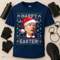 Santa Joe Biden Happy Easter Ugly Christmas Sweater Cooling Performance Crew T-Shirt thumb 3