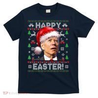 Santa Joe Biden Happy Easter Ugly Christmas Sweater T-Shirt thumb 0