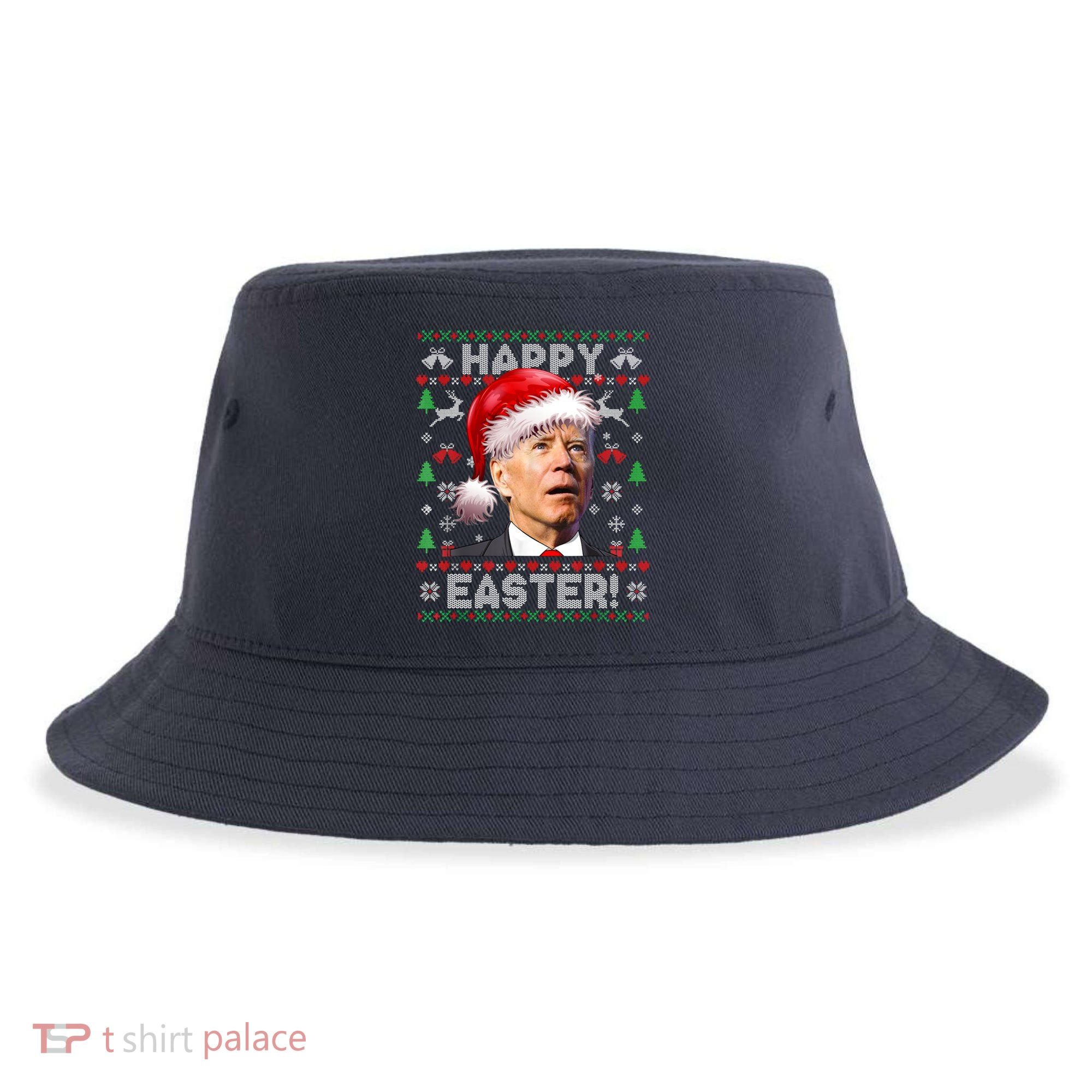 Santa Joe Biden Happy Easter Ugly Christmas Sweater Sustainable Bucket Hat