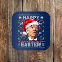 Santa Joe Biden Happy Easter Ugly Christmas Sweater Coaster thumb 0