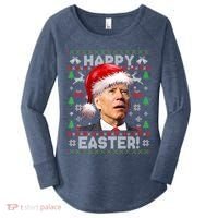 Santa Joe Biden Happy Easter Ugly Christmas Sweater Women's Perfect Tri Tunic Long Sleeve Shirt thumb 0