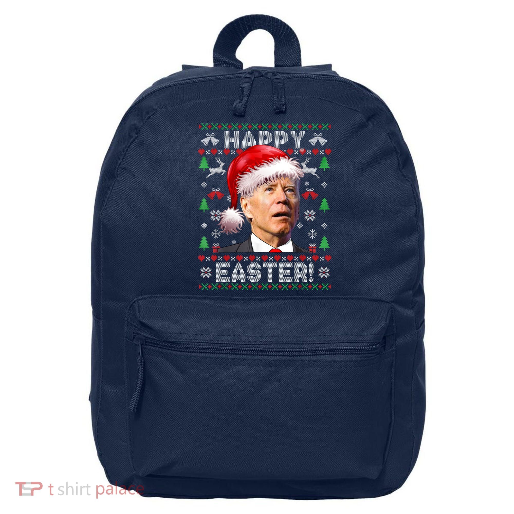 Santa Joe Biden Happy Easter Ugly Christmas Sweater 16 in Basic Backpack