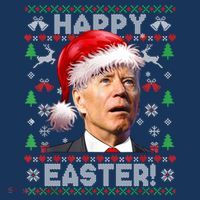 Santa Joe Biden Happy Easter Ugly Christmas Sweater Women's Hoodie thumb 2