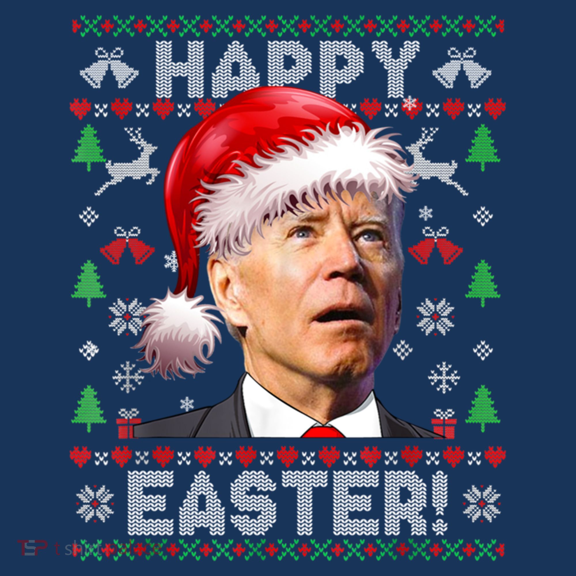 Santa Joe Biden Happy Easter Ugly Christmas Sweater Mousepad