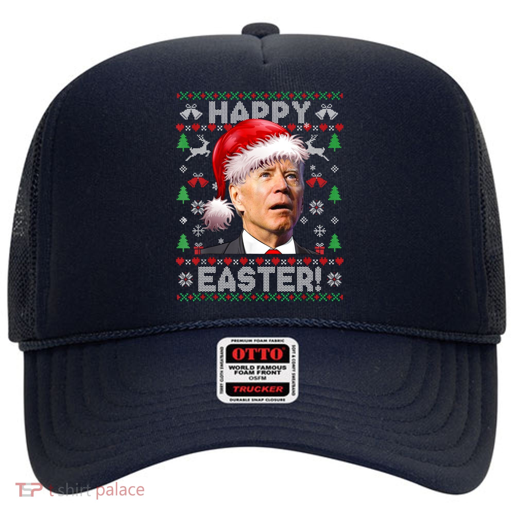 Santa Joe Biden Happy Easter Ugly Christmas Sweater Hat