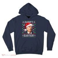 Santa Joe Biden Happy Easter Ugly Christmas Sweater Tall Hoodie thumb 0