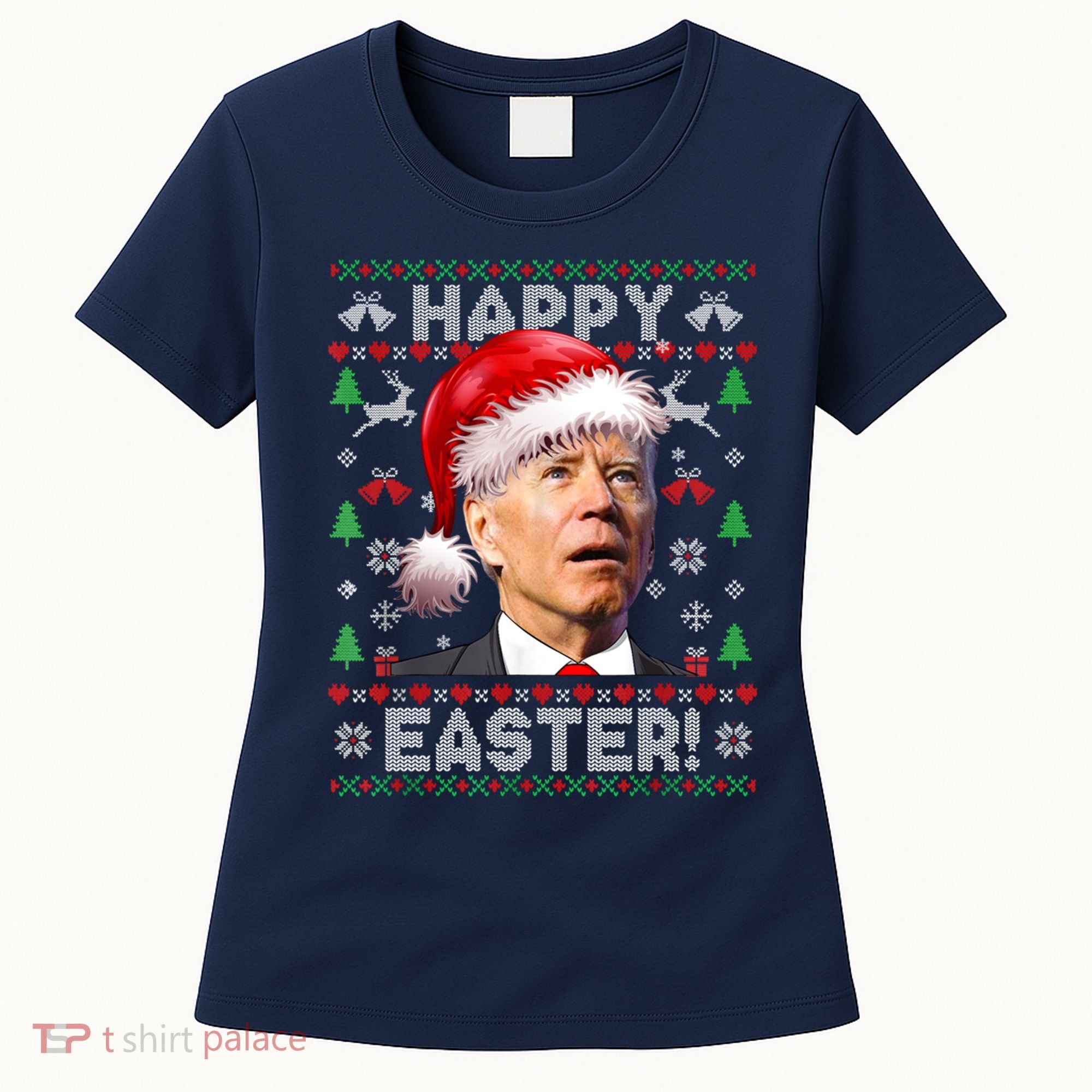 Santa Joe Biden Happy Easter Ugly Christmas Sweater Women's T-Shirt
