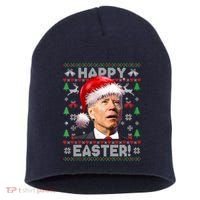 Santa Joe Biden Happy Easter Ugly Christmas Sweater Short Acrylic Beanie thumb 0