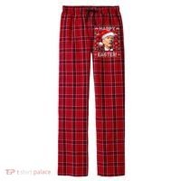 Santa Joe Biden Happy Easter Ugly Christmas Sweater Men's Flannel Plaid Pajama Pants thumb 0