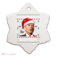 Santa Joe Biden Happy Easter Ugly Christmas Sweater Ceramic Ornament thumb 0